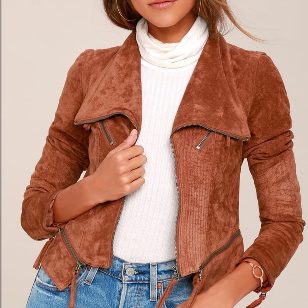 Ready For Anything Rust Orange Suede Moto Jacket